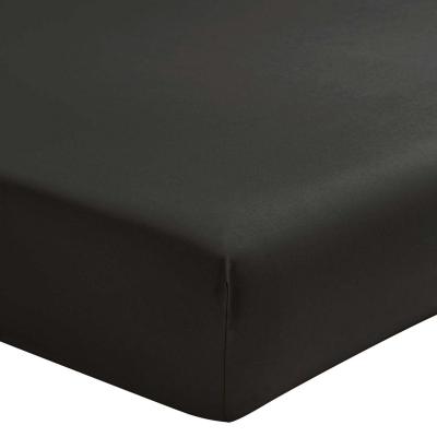 Drap housse Anthracite Essix en percale de coton 80 fils 160 x 2