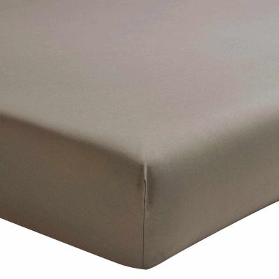 Essix - Drap Housse Royal Line Percale de Coton Taupe 140 x 190 cm