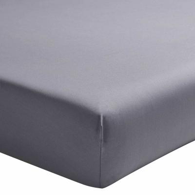 Essix - Drap Housse Royal Line Percale de Coton Argent 140 x 190 cm