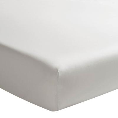 Essix - Drap Housse Royal Line Percale de Coton Gris Perle 90 x 220 cm