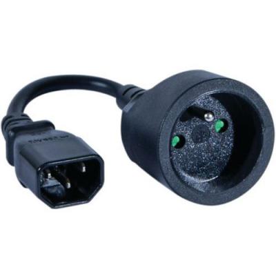 Adaptateur secteur IEC C14 m&acirc;le / connecteur type CEE7/5 femelle - 20 cm