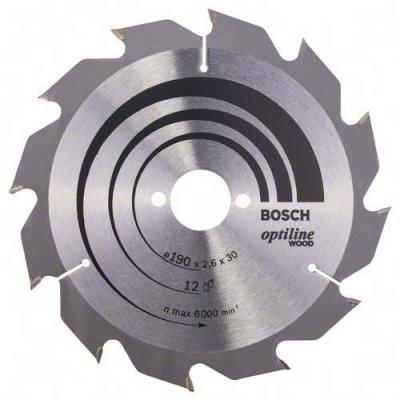 Lame de scie circulaire Optiline Wood 190 x 30 x 2,6 mm, 12 1pc