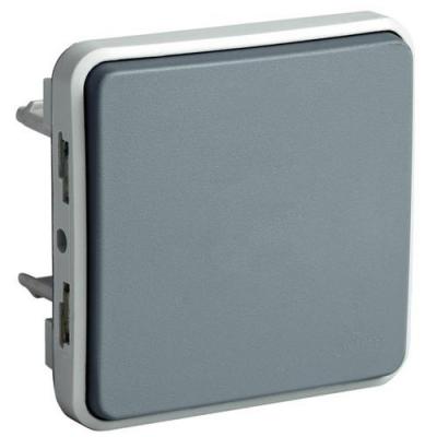 Legrand 069540 Poussoir &Eacute;tanche No Plexo Composable IP55, 10A, Gris