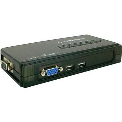 KVM switch VGA/USB 4 ports avec c&acirc;bles d&eacute;montables