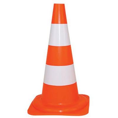 C&ocirc;ne de chantier PEBD H50 orange avec bandes fluo - NOVAP - 3225341