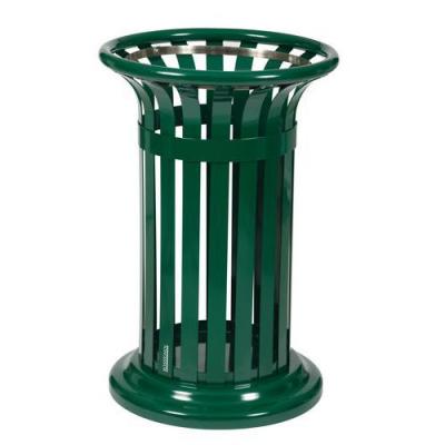 Corbeille D'ext&eacute;rieur Ronde Verte En M&eacute;tal 60 L Ross Ignol