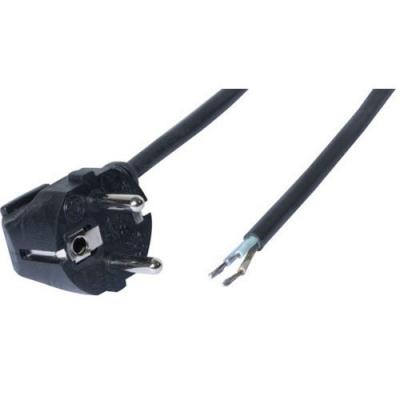 Cordon - Velleman -  secteur bipolaire noir (90&deg;) + terre - 3m