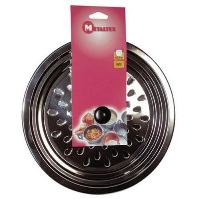 Couvercle anti-gras en inox - d: 22 cm &agrave; d: 26 cm - Metaltex