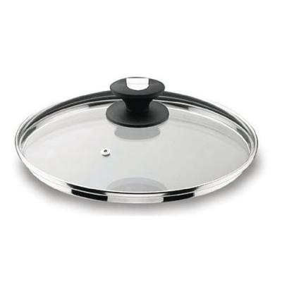 Couvercle en verre bord inox 26 cm - Lacor - Transparent - Verre