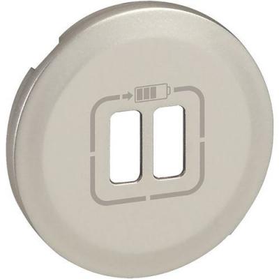 Enjoliveur C&eacute;liane pour prise double pour chargeur USB - Titane