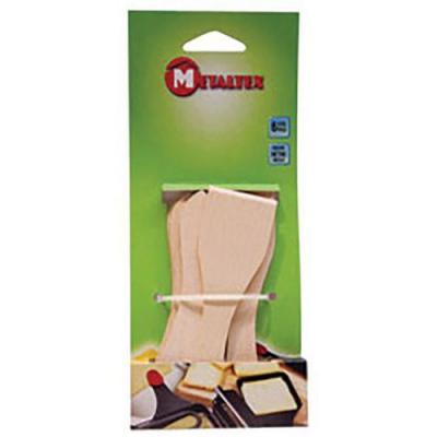 Metaltex 589703 Lot de 6 Spatules &agrave; Raclette Bois - 12.5 cm