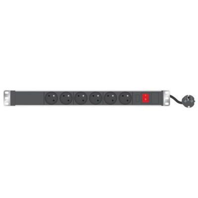 Multiprise rackable 19'' 6 prises avec interrupteur et voyant