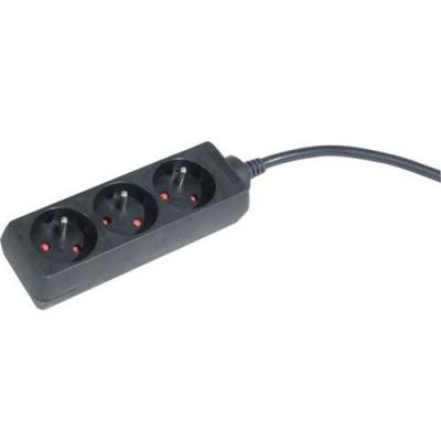 DEXLAN Multiprise 3 prises sans interrupteur noire - 4,0 m
