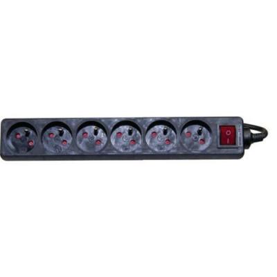 Multiprise 6 prises avec interrupteur noire - 4,0 m