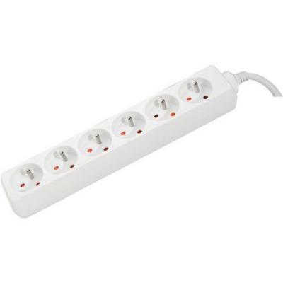 Multiprise 6 prises sans interrupteur blanche - 4,0 m