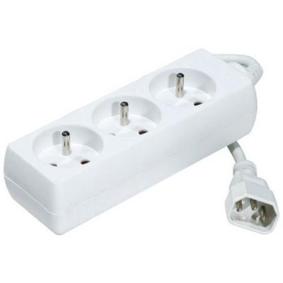 Multiprise onduleur 3 prises / cordon IEC C14 blanche - 1,5 m