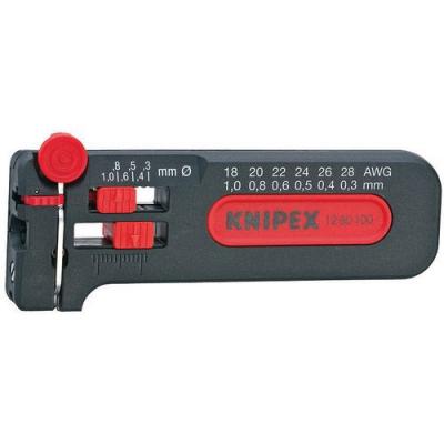 Outil &agrave; d&eacute;nuder, petit mod&egrave;le &oslash; 0,3 - 1,0 mm Knipex 12 80 100 sb