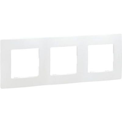 Legrand Nilo&eacute; 665003 NL-Plaque pour interrupteur avec 3 entr&eacute;es, Blanc