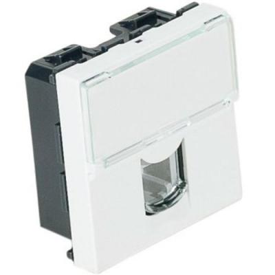 Legrand 078731 Mosaic RJ11 Prise, 4 Contacts, 2 Module, Blanc