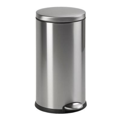 Poubelle &agrave; p&eacute;dale ronde en inox bross&eacute; Aia 30L