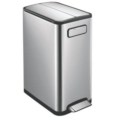 EKO Ecofly Poubelle M&eacute;tal Inox 27,5 x 46 x 65 cm 20+20 litres