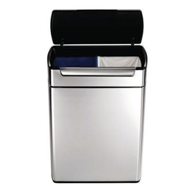 Poubelle De Recyclage A Touch-Bar Acier Inoxydable Bross&eacute; 48L (24/24)