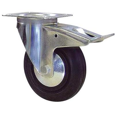 Roulette Port-roll Manutal pivotante &agrave; frein Guitel point M &Oslash;125mm