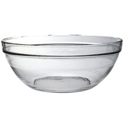 Saladier &agrave; punch empilable 5,8L en verre tremp&eacute; r&eacute;sistant transparent