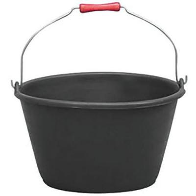 Seau Vendange Gradu&eacute; Noir Avec Poign&eacute;e En Bois 16l