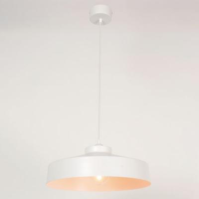 Suspension Forme Industrielle En M&eacute;tal Peint Blanc